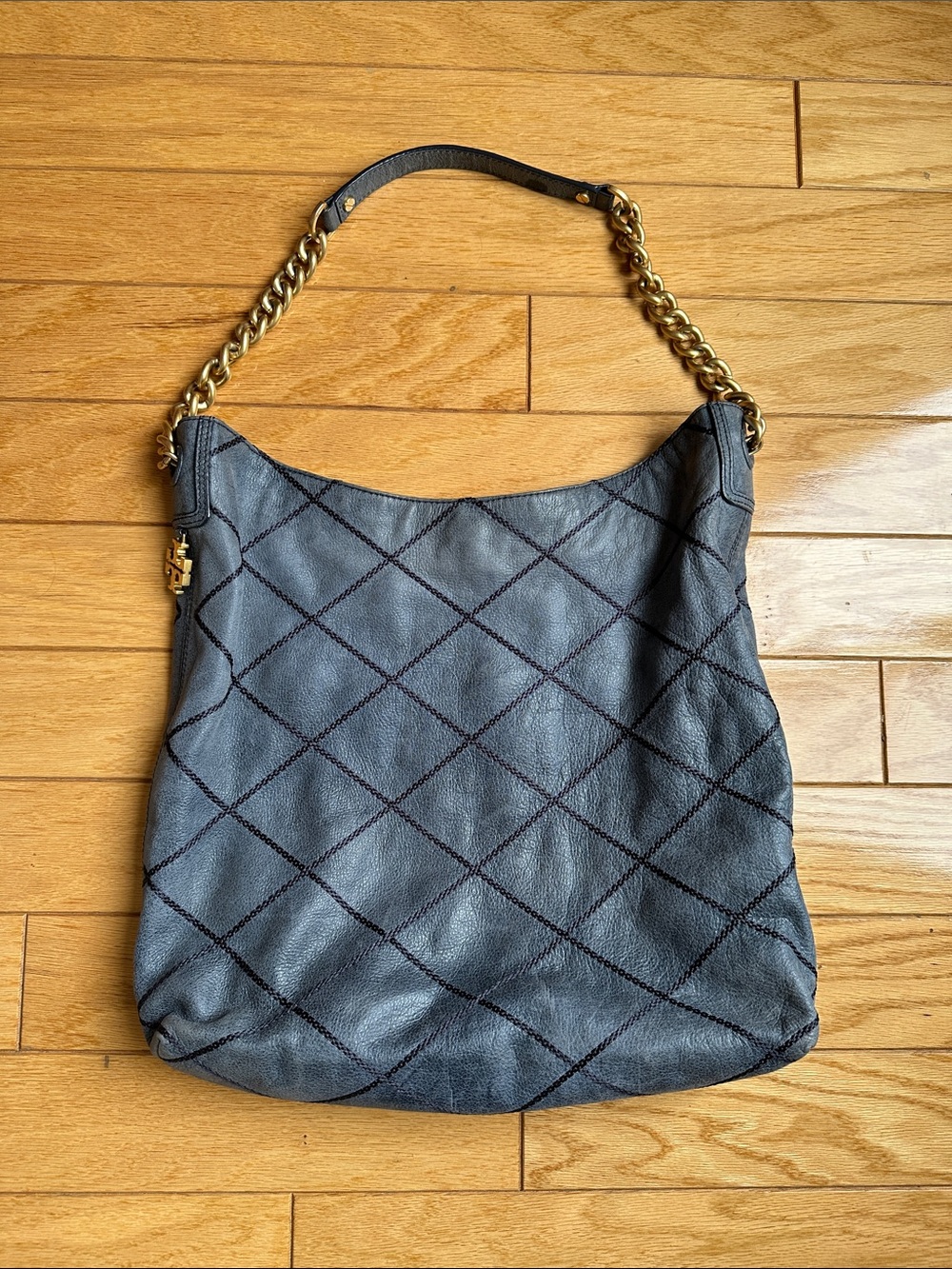 Tory Burch Quilted Leather Chain-Handle Shoulder Bag - Blue